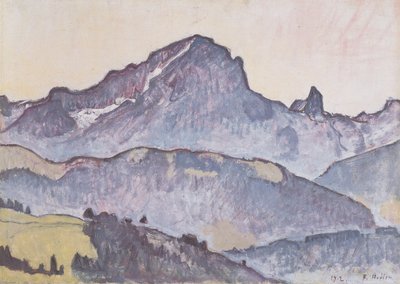 Le Grand Muveran von Villars aus von Ferdinand Hodler